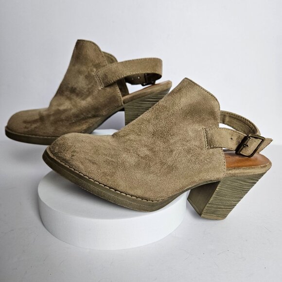 BC Born in California Chunky BOHO Clogs – Size 7.5 – Taupe Block Heel Slingback - Picture 1 of 16